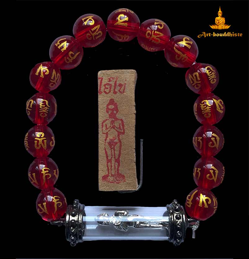 bracelet bouddhiste perle rouge